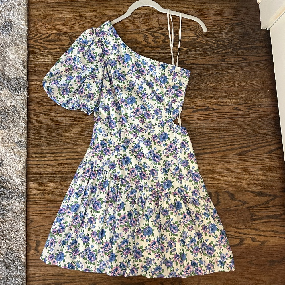 DO+BE Women's One Shoulder Puff Sleeve Mini Dress- Size S
